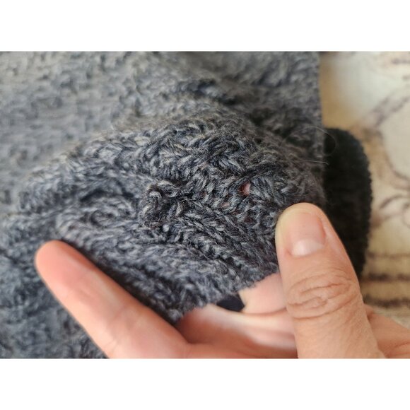 Shannon Woolen Mills Women's Sz. 2X Grey Cableknit Wool Cardigan Sweater - Picture 7 of 7